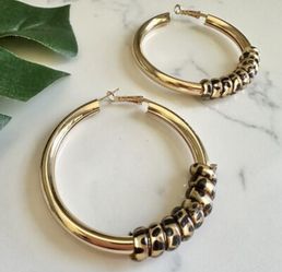 Thick Gold Animal Print Hoops