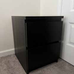 Malm Queen Bed Frame / Storage Plus Mattress And Night Stand 