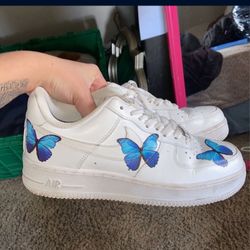Size 7 Custom Butterfly Nikes 