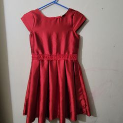 GIRLS RED ZIPPER DRESS SIZE: 8/10 LIKE NEW CONDITION FOR $10
