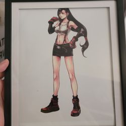 Tifa Lockheart Ff7 8x10 Rare Custom Art Framed Ready To Hang 