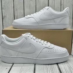Women's Nike Court Vision Low Next Nature Casual Shoes - Triple White - Size 6.5, 7, 7.5, 8, 8.5, 9