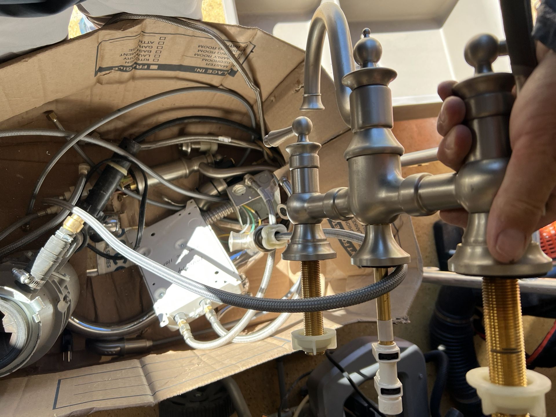 Miscellaneous Faucets, Under Cabinet Instant How Hater Heater, Garbage Disposal, Many Stainless Steel Lines