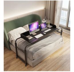 Desk- Overbed Table with Wheels Overbed Desk Over Bed Desk King Queen Bed Table Overbed Laptop Table Over Bed Table with Wheels(Black)