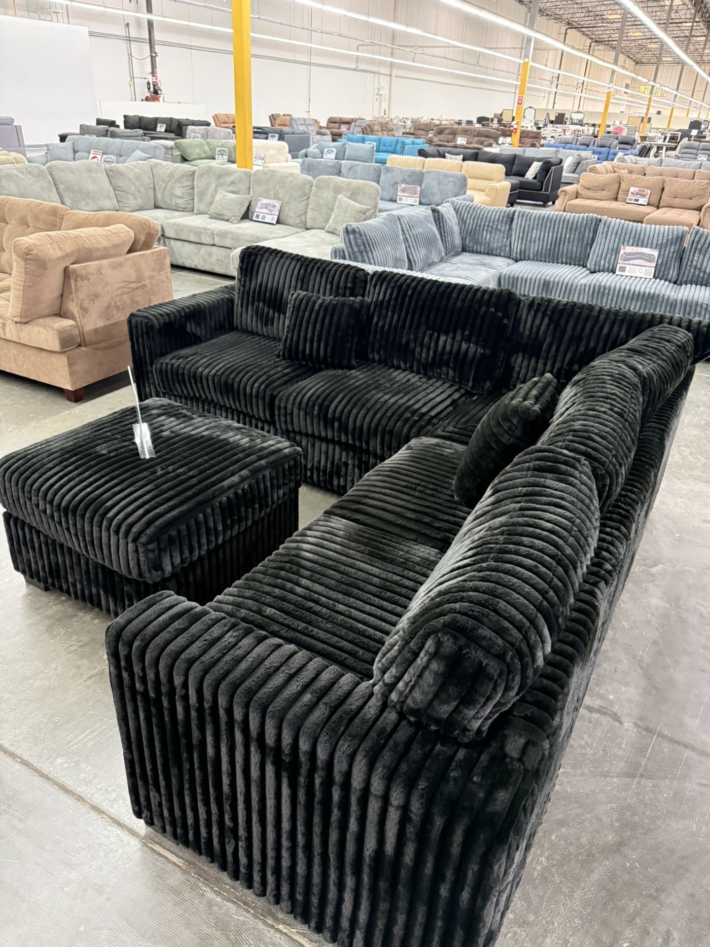 New Black Sectional