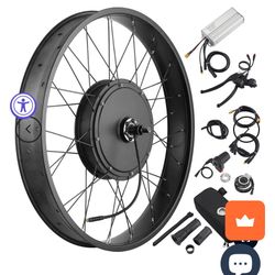 26” Electric Bicycle Motor Front Wheel Fat Tire Kit 48v 100w