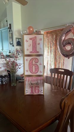 Sweet 16 decor boxes