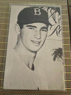 Sandy Koufax postcard souvenir from Yankee Stadium 1960