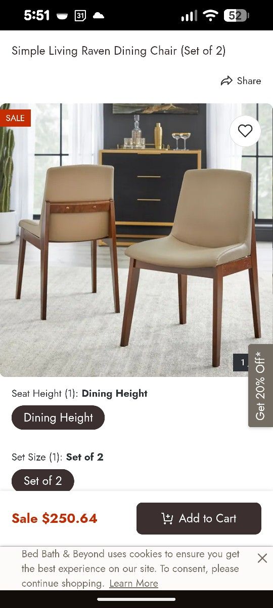 Set Of Two Raven Dining Chairs 