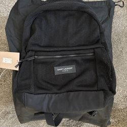 Yves Saint Laurent Black Mesh Backpack - With Dust Bag