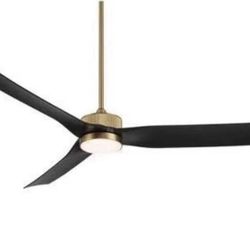60 in. 3-Blades Indoor Ceiling Fan in Gold and Black with Remotel