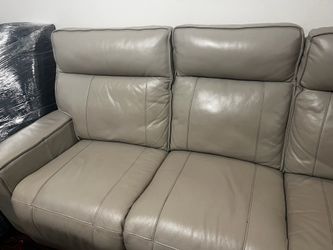 Beige Leather Couch