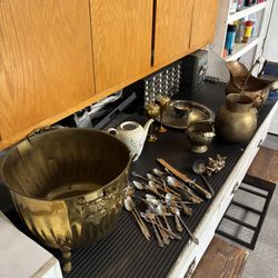 Silver Brass Copper Bronze Stainless Items Plus Framed Art 