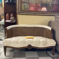 French Louis XV Style Caned Settee Sofa