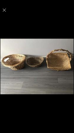 3 wicker baskets, all for $ 10