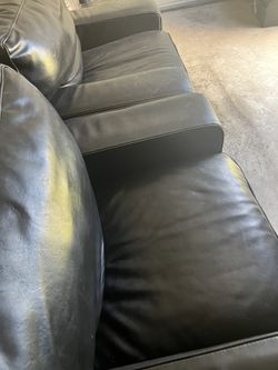 2 Matching 100% Leather Chairs- Black