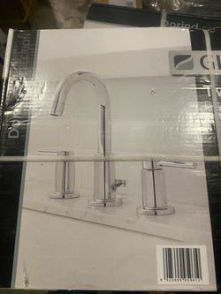 Dorind 8 in. Widespread Double-Handle High-Arc Bathroom Faucet in Polished Chrome