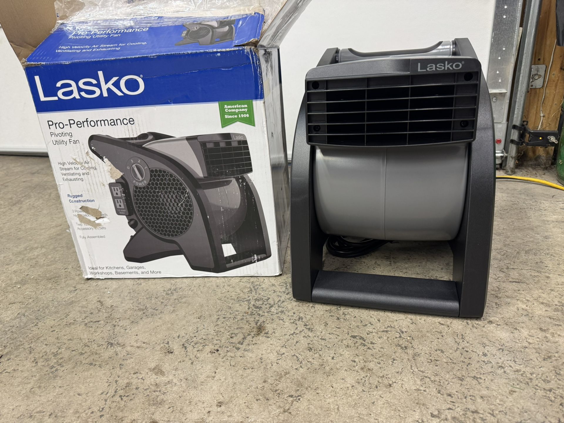 Lasko Pro-Performance Pivoting Utility Fan New In Box. Must Pickup