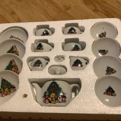 Vintage Children’s Christmas Tea Set New In Box
