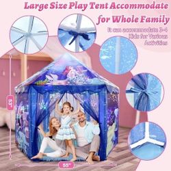 Princess Tent Toys-for-Girls,Large Mermaid Playhouse Kids Toys for 3 4 5 6 7 8 9 10 Year Old Girls,Toddler Girl Toys Castle Play Tent for Kids Indoor 