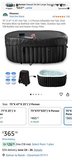 Two person inflatable spa