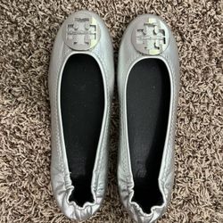Tory Birch Ballet Flats- Silver