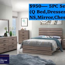 🌺 FREE DELIVERY 🌺Brand New 5PC Queen Size Bedroom Set 