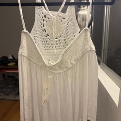 White Crochet Halter Boho Top — NEW w/ Tags