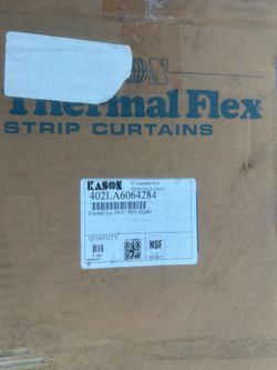 Kason Easimount Vinyl Strip Curtain Kit, 42 x 84 Inch, 6 Inch Wide,