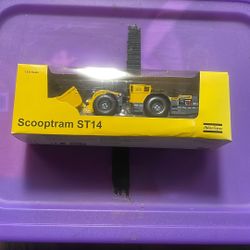 n Atlas Copco Scooptram ST14 die-cast scale model. This is a miniature