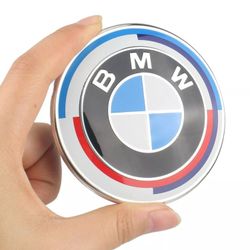 BMW 82mm 50th Anniversary OE Badge Front Hood Emblem Genuine - Brand New