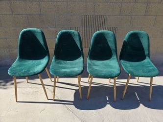 Side Chair with Metal Legs, Velvet Dining Chair (Set of 4)
