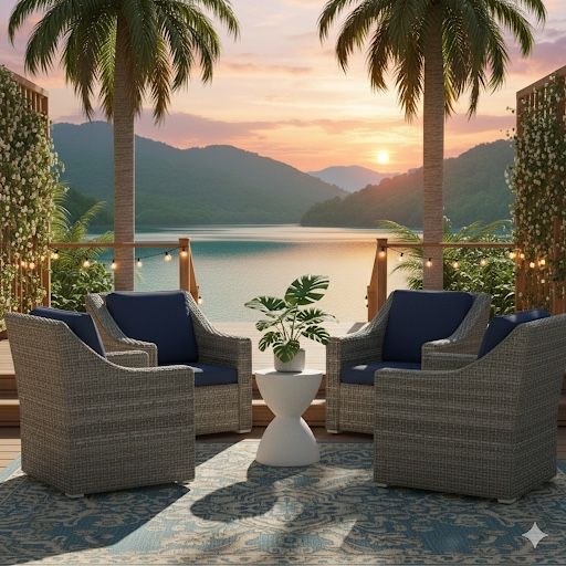 Outdoor Patio Furniture Chaise Set
