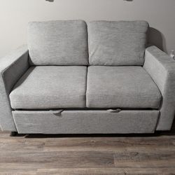 Brand New! ~Serta ~ Full Size Chenille Grey Sofa w/ Sleeper  & USB Port