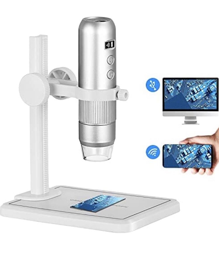 Leipan Wireless Handheld USB Digital Microscope 1080P HD Camera 1000X Mignification Built-in Mini Display Screen Bracket Compatible with Android,iOS,W