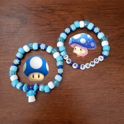 Kandi Mushroom Bracelet Set (Handmade)