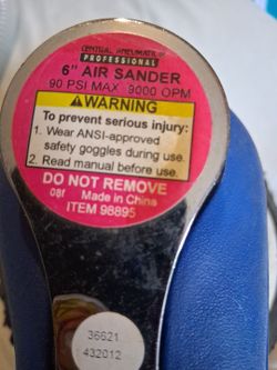 Hand Sanding Pneumatic 6" Round Central
