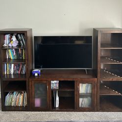 Entertainment Center With Bookshelves 