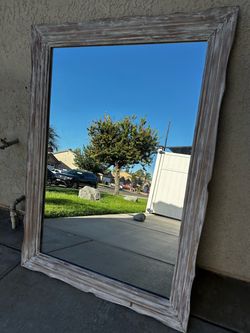 Large Rustic Wood Framed Mirror