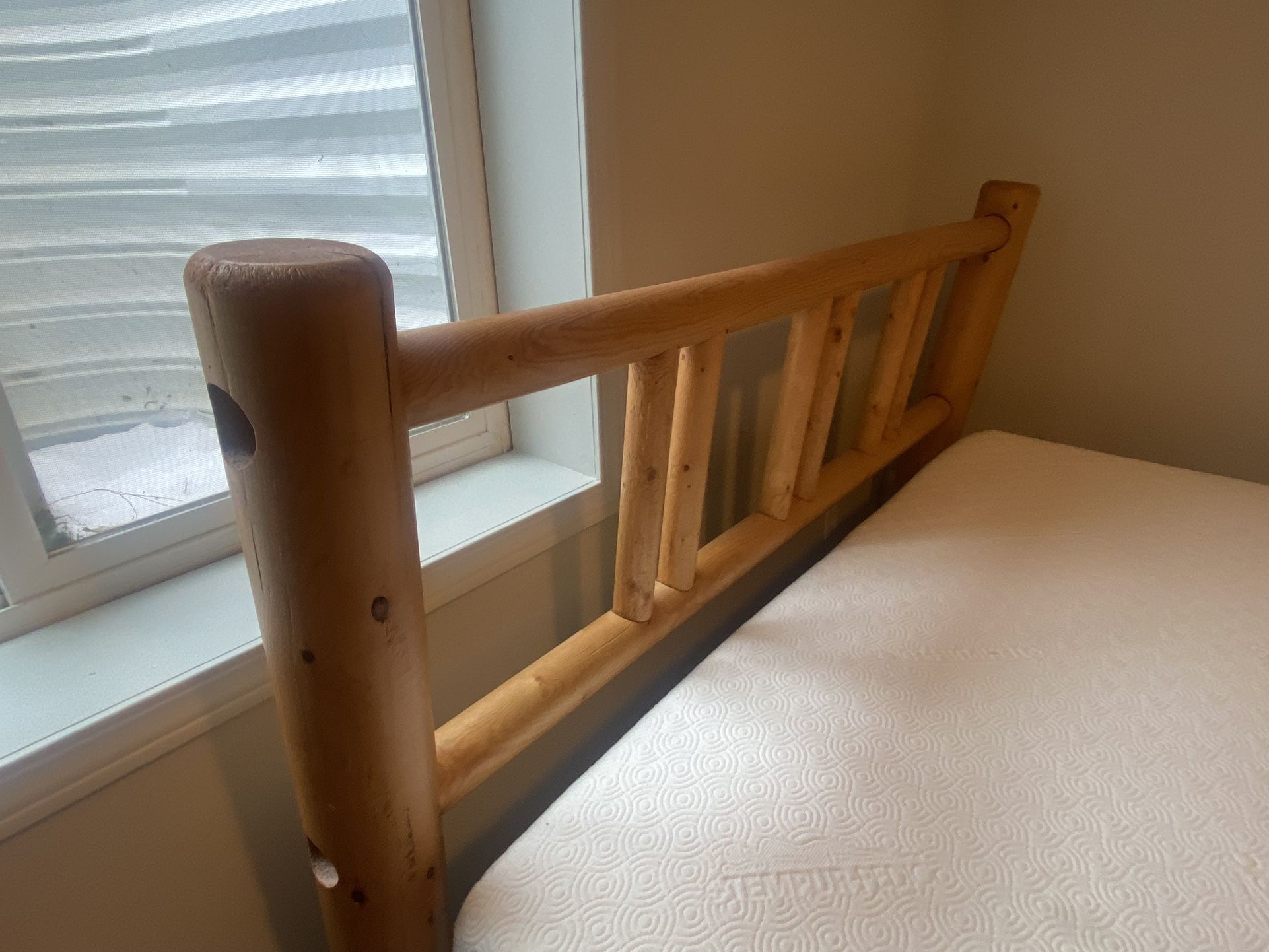Log bed frame - queen size