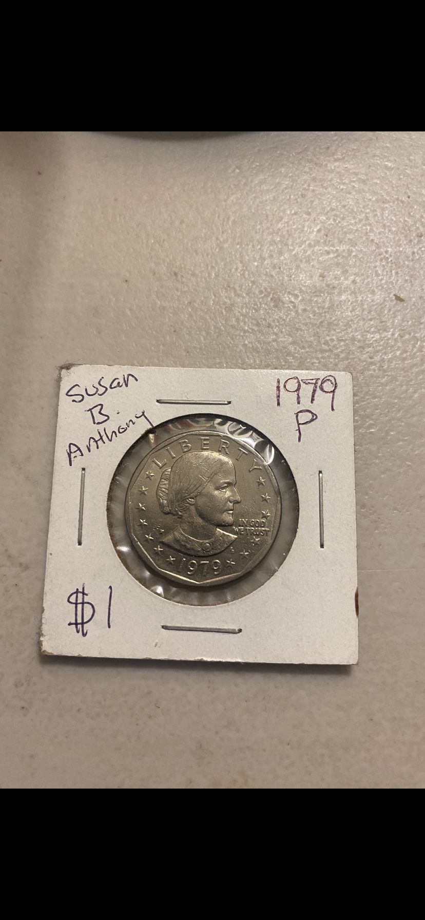 1979 RARE Susan B. Anthony Liberty P (Frank Gasparro) U.S. Dollar Coin