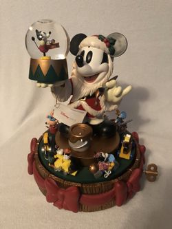 RARE! Mickey Mouse Santa’s Workshop Snow Globe W/ box *discontinued*