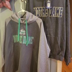 TWO Men's XXL Notre Dame Sweatshirts 