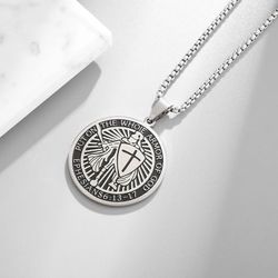 Jewelry St Michael Locket Pendant Chain Necklace