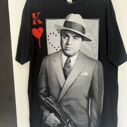 Y2K Al Capone Gangster 90s Tee Shirt large l Vintage Vtg