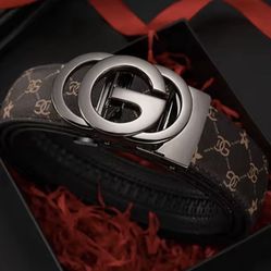 Men’s Genuine Leather Belt – Automatic Metal Buckle Luxury Designer Strap