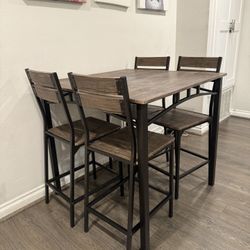 Tall Dining Table With 4 Chairs 