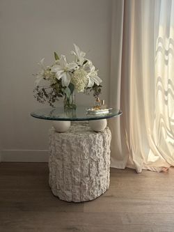 Post modern tessellated stone side table