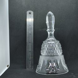 Vintage Crystal Glass bell Crosshatching Pattern West Germany 7"
