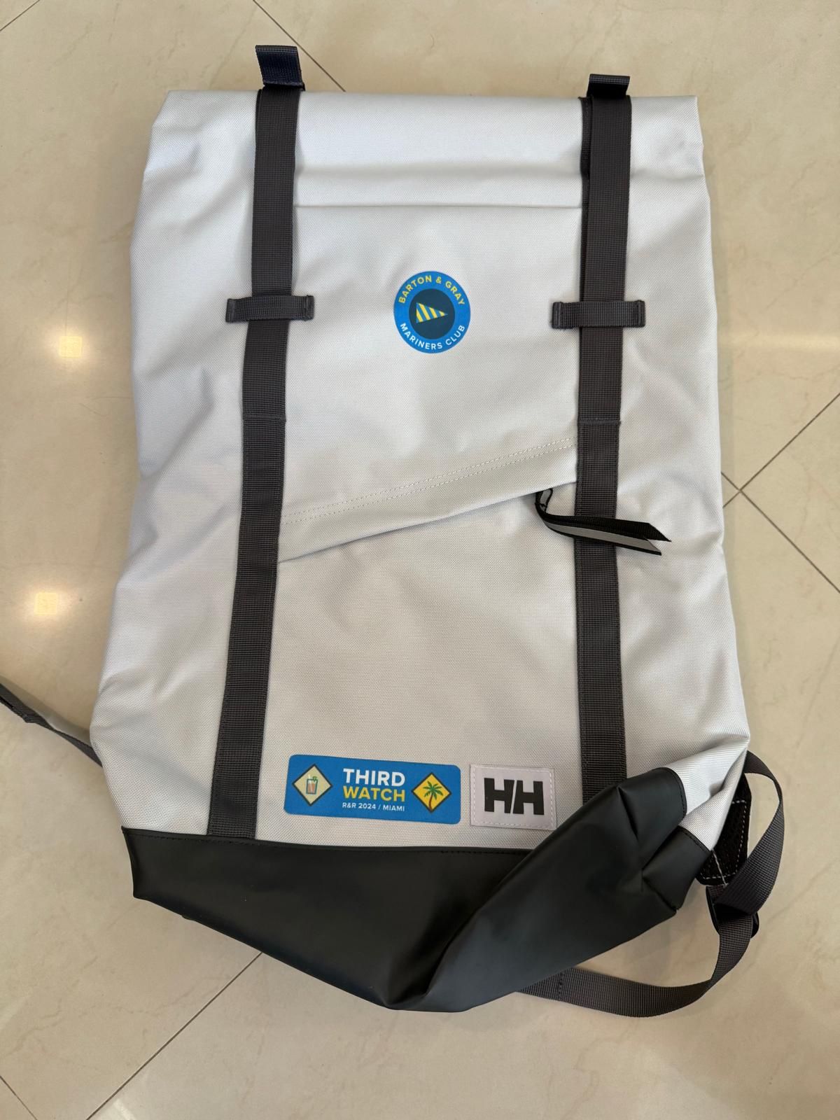 2 New Backpacks.Helly Hansen.HH. Waterproof Fabric.Large Main Comp. with Laptop Sleeve.18”X 12”X 6”. (inches) Or 15X 30X45(cm). 28 Liter.$35each.